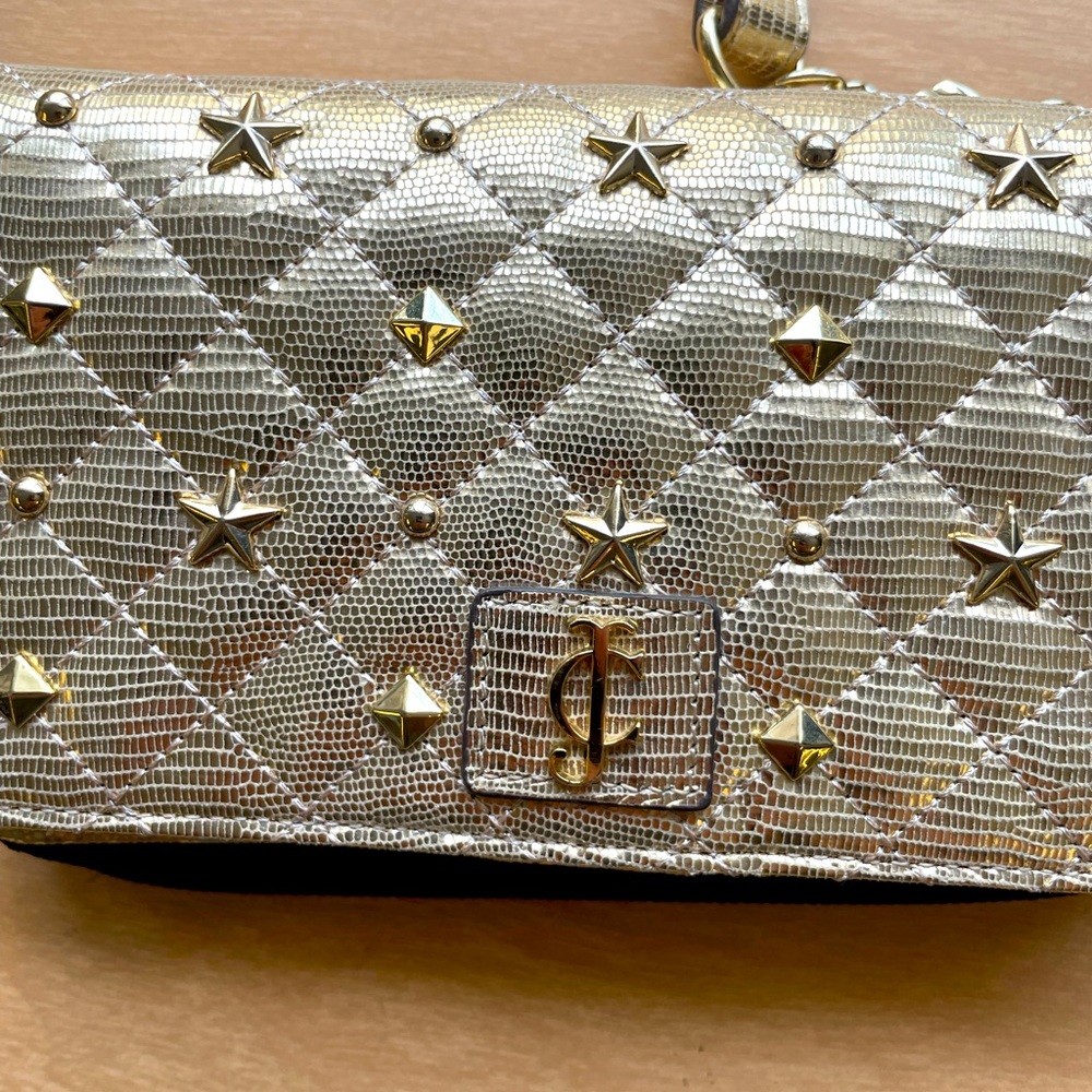 JUICY COUTURE Gold Quilted Clutch